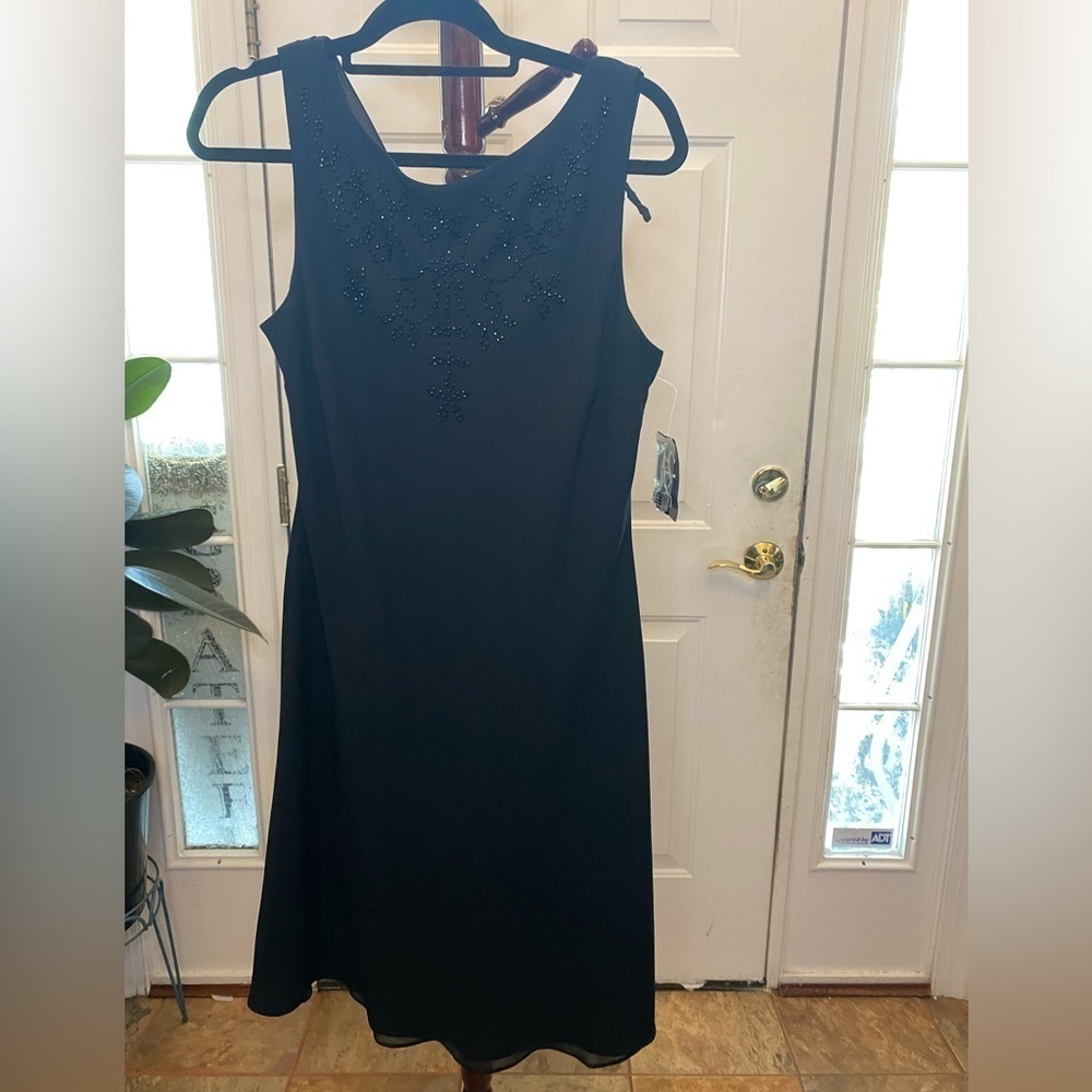 NWT SL FASHIONS BLACK COCKTAIL DRESS SIZE 16